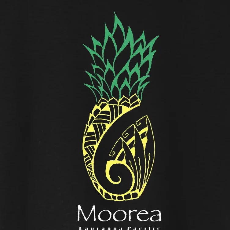 Moorea Pineapple Polynesian Tribal Tattoo Pineapple Women's Crop Top Tee