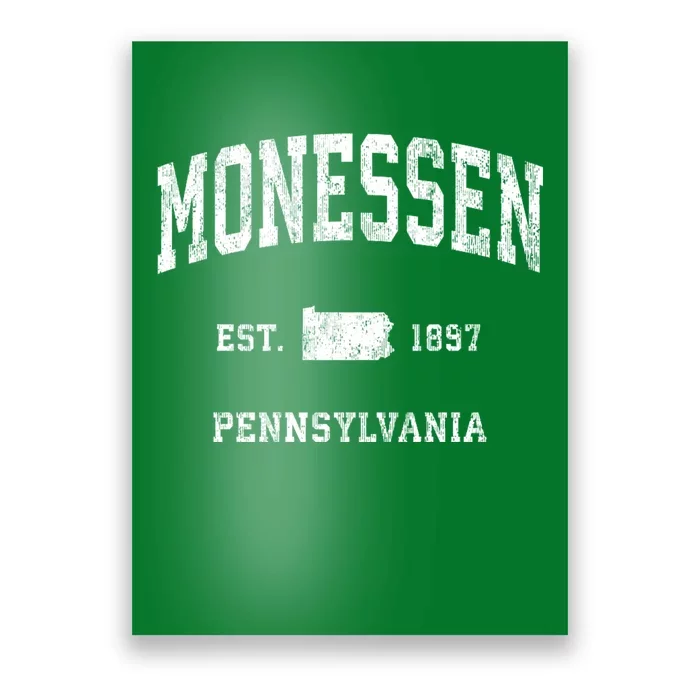 Monessen Pennsylvania Pa Vintage Athletic Sports Poster