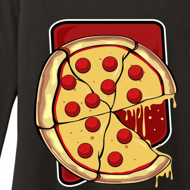 Missing Piece Pizza Slice Matching Couple Valentine's Day Gift Womens CVC Long Sleeve Shirt