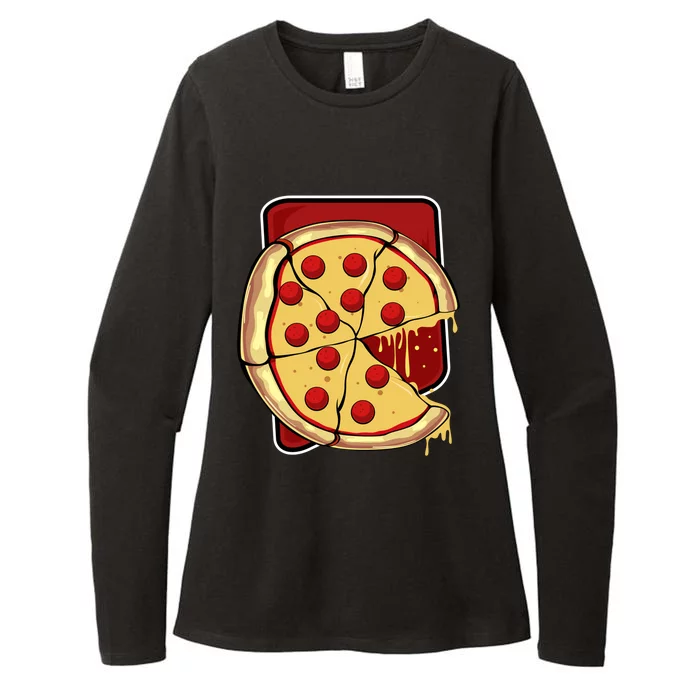 Missing Piece Pizza Slice Matching Couple Valentine's Day Gift Womens CVC Long Sleeve Shirt