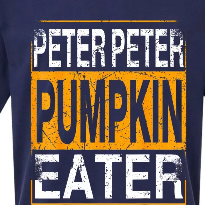 M.ens Peter Pumpkin Eater Halloween Funny Distressed Sueded Cloud Jersey T-Shirt