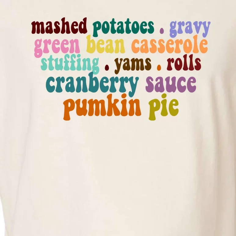 Mashed Potatoes Pumpkin Pie Holiday Food Lover Garment-Dyed Women's Muscle Tee