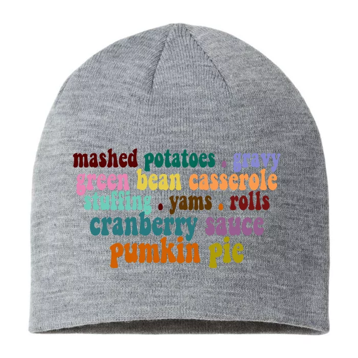 Mashed Potatoes Pumpkin Pie Holiday Food Lover 8 1/2in Sustainable Knit Beanie