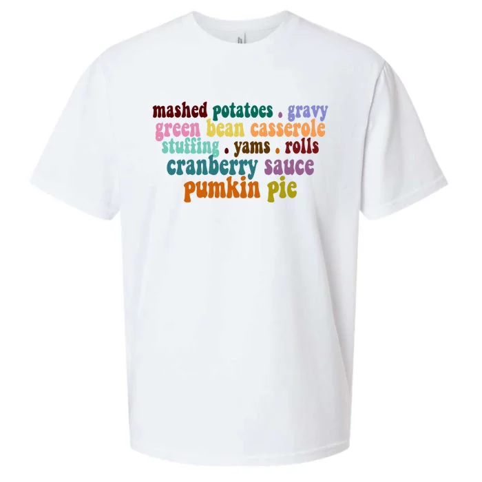 Mashed Potatoes Pumpkin Pie Holiday Food Lover Sueded Cloud Jersey T-Shirt