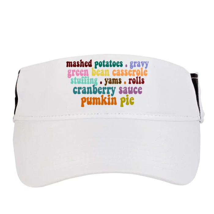 Mashed Potatoes Pumpkin Pie Holiday Food Lover Adult Drive Performance Visor