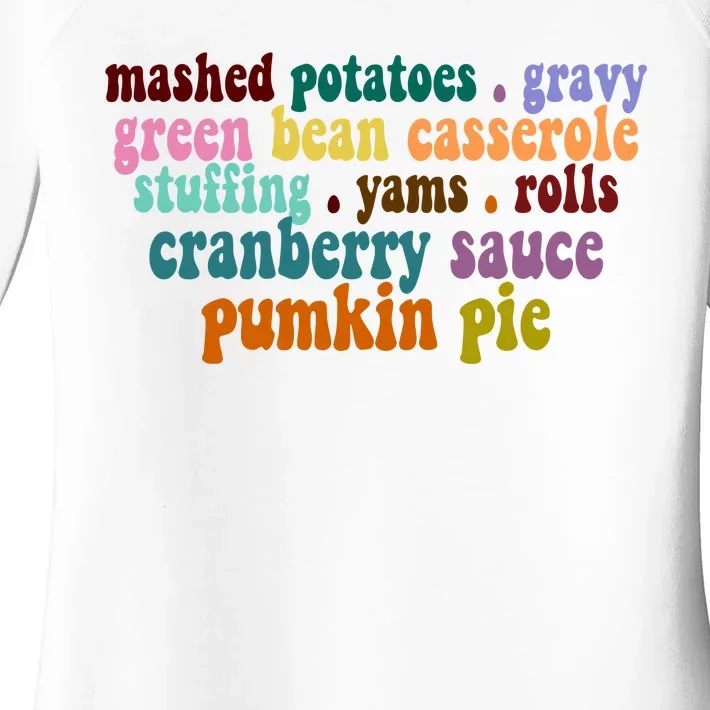 Mashed Potatoes Pumpkin Pie Holiday Food Lover Women's Perfect Tri Tunic Long Sleeve Shirt