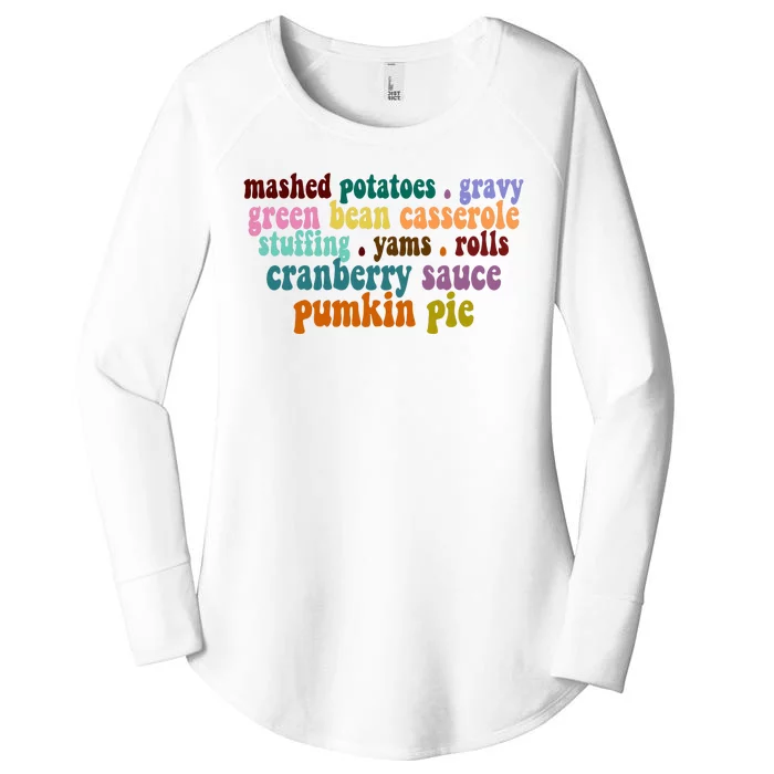 Mashed Potatoes Pumpkin Pie Holiday Food Lover Women's Perfect Tri Tunic Long Sleeve Shirt