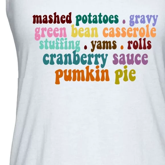 Mashed Potatoes Pumpkin Pie Holiday Food Lover Ladies Essential Flowy Tank