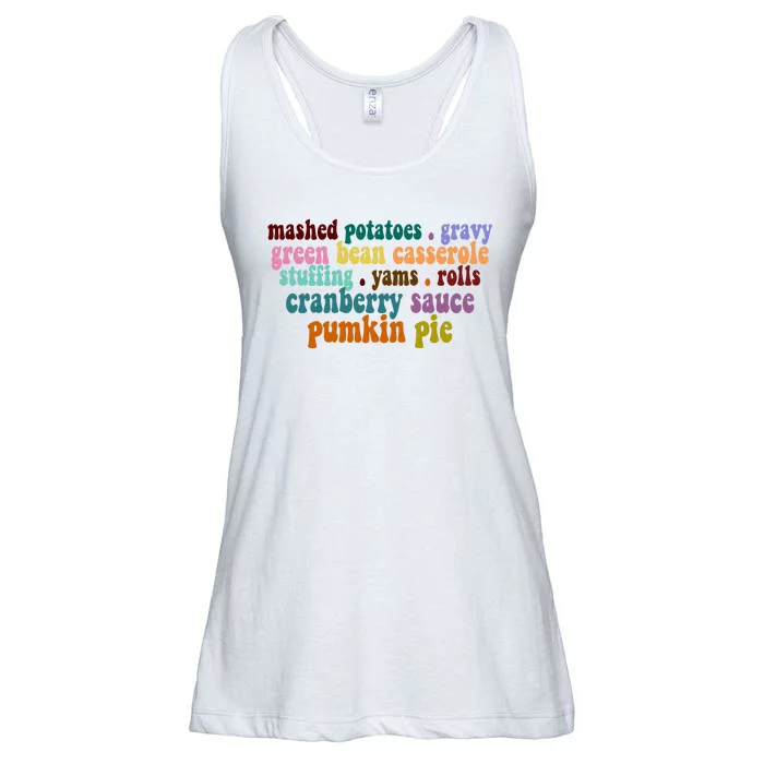 Mashed Potatoes Pumpkin Pie Holiday Food Lover Ladies Essential Flowy Tank