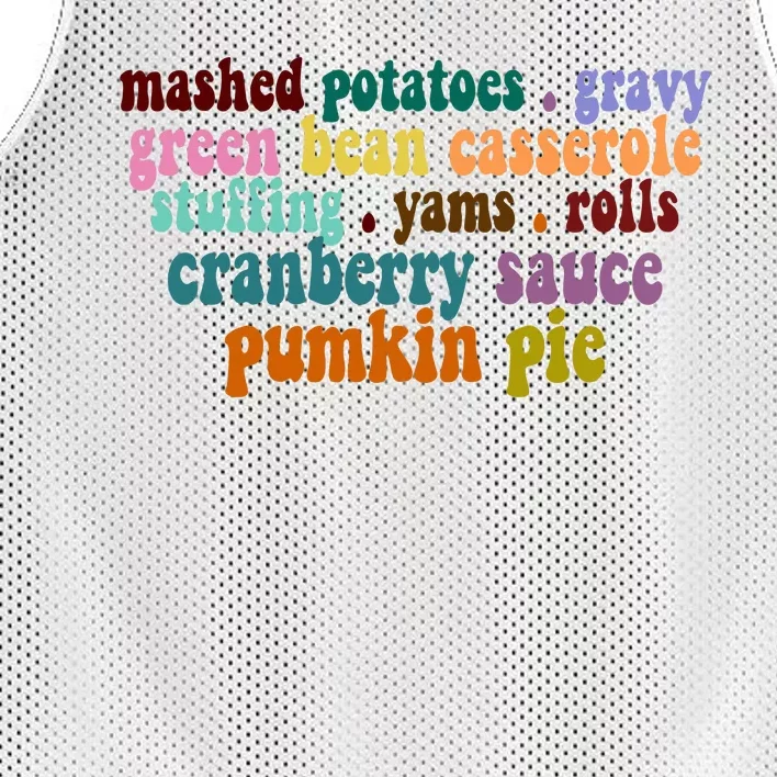 Mashed Potatoes Pumpkin Pie Holiday Food Lover Mesh Reversible Basketball Jersey Tank