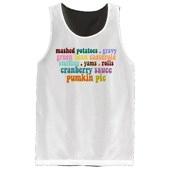 Mashed Potatoes Pumpkin Pie Holiday Food Lover Mesh Reversible Basketball Jersey Tank