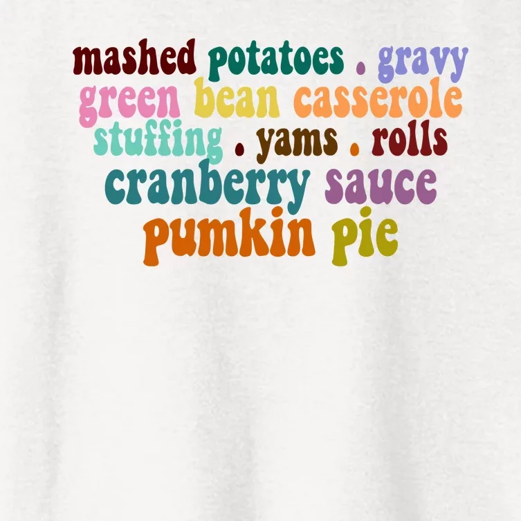 Mashed Potatoes Pumpkin Pie Holiday Food Lover Women's Crop Top Tee