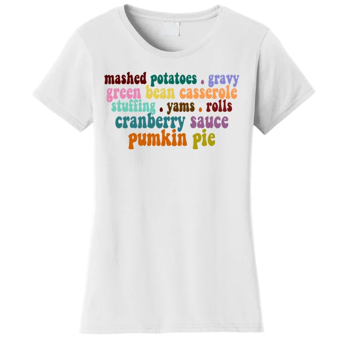 Mashed Potatoes Pumpkin Pie Holiday Food Lover Women's T-Shirt