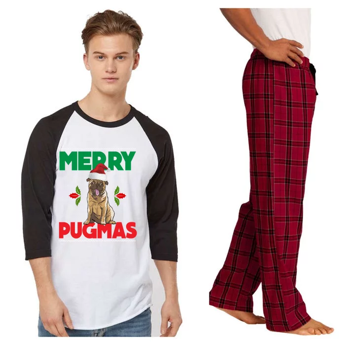 Merry Pugmas Pug Dog Cool Gift Merry Christmas Funny Xmas Meaningful Gift Raglan Sleeve Pajama Set