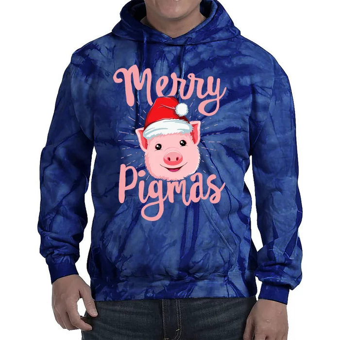 Merry Pigmas Pig Christmas Wo Farmers Love Gift Tie Dye Hoodie