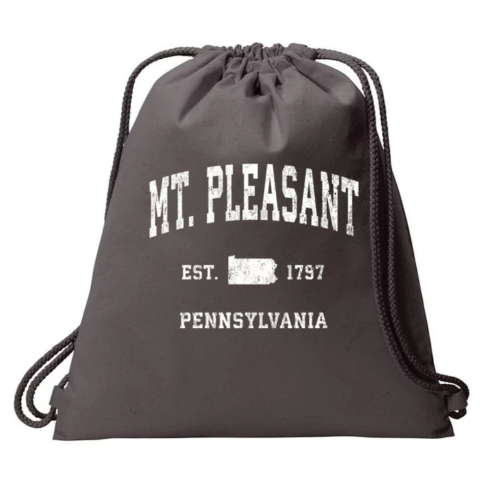 Mt. Pleasant Pennsylvania Pa Vintage Athletic Sports Drawstring Bag