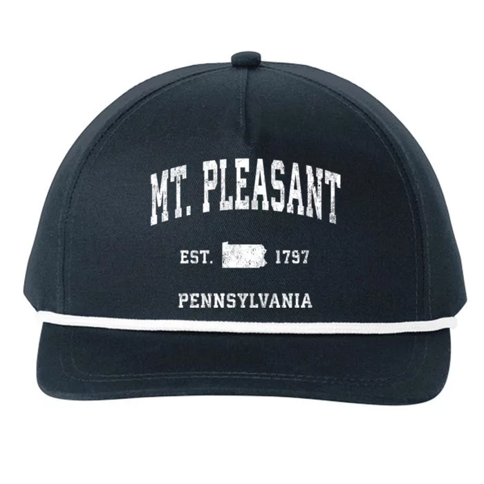 Mt. Pleasant Pennsylvania Pa Vintage Athletic Sports Snapback Five-Panel Rope Hat