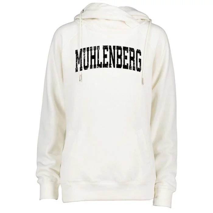 Muhlenberg Pennsylvania PA Vintage Athletic Sports Black Des Womens Funnel Neck Pullover Hood