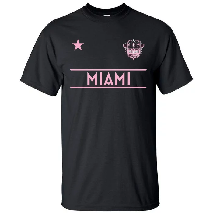 Miami Pink Palm Designer Badge Tall T-Shirt