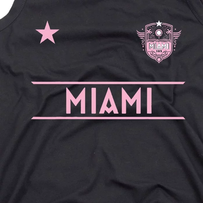 Miami Pink Palm Designer Badge Tank Top