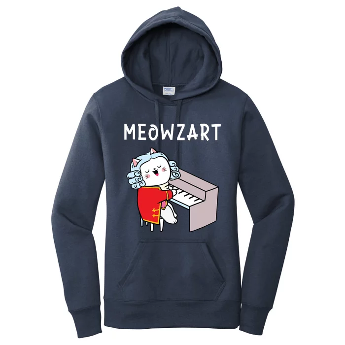 Meowzart Piano Player Pianist Classical Music Lover Women's Pullover Hoodie