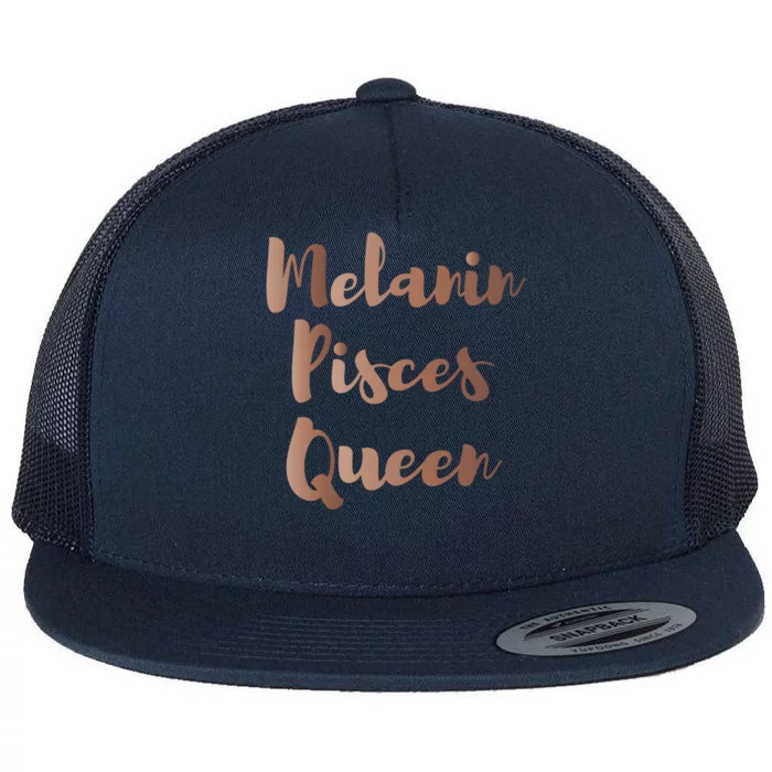 Melanin Pisces Queen Thats My Excuse Zodiac Birthday Gift Flat Bill Trucker Hat