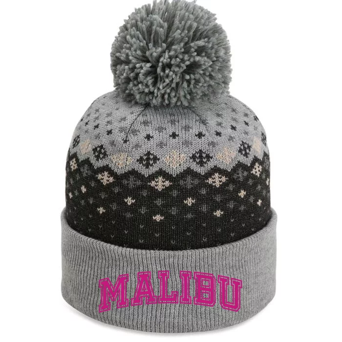 Malibu Pink Retro The Baniff Cuffed Pom Beanie