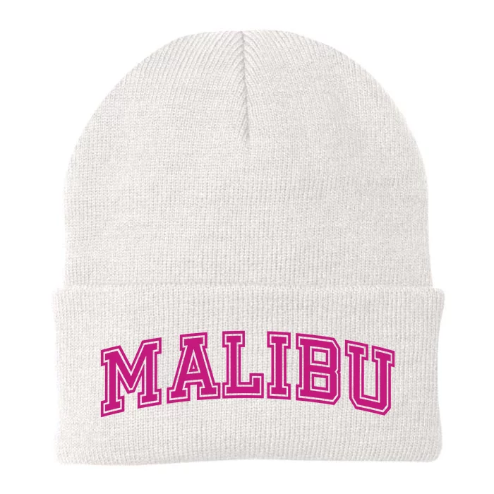 Malibu Pink Retro Knit Cap Winter Beanie