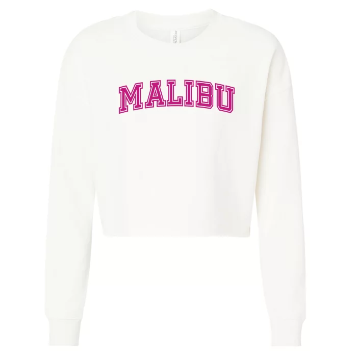 Malibu Pink Retro Cropped Pullover Crew