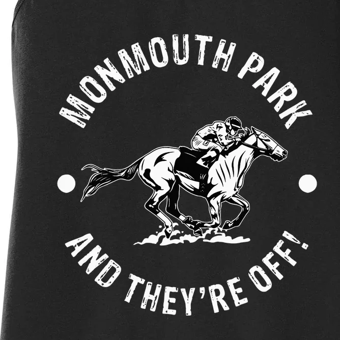 Monmouth Park Racetrack Horse Racing Fan Equestrian Nj Derby Women's Racerback Tank