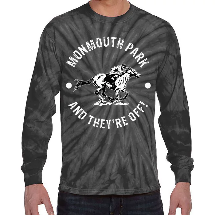 Monmouth Park Racetrack Horse Racing Fan Equestrian Nj Derby Tie-Dye Long Sleeve Shirt