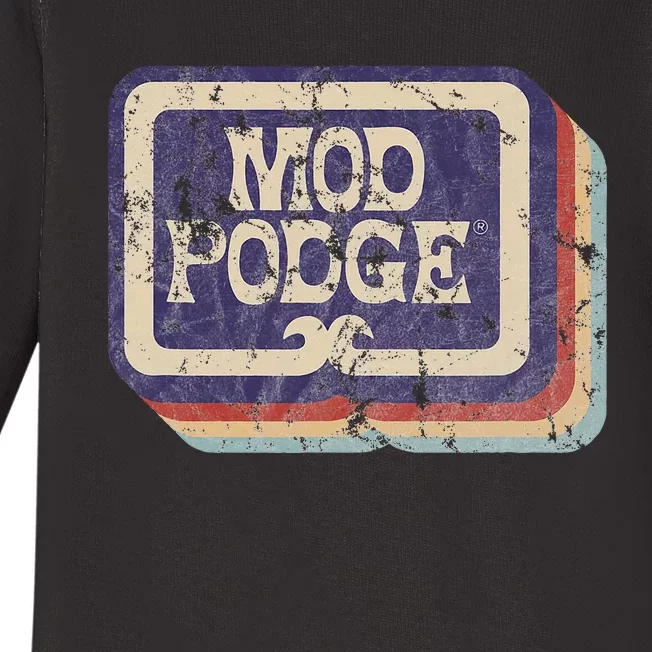 Mod Podge Retro Logo Baby Long Sleeve Bodysuit