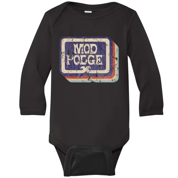 Mod Podge Retro Logo Baby Long Sleeve Bodysuit