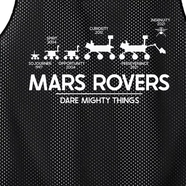 Mars Perseverance Rover Dare Mighty Things Landing Timeline Mesh Reversible Basketball Jersey Tank