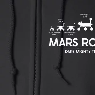 Mars Perseverance Rover Dare Mighty Things Landing Timeline Full Zip Hoodie