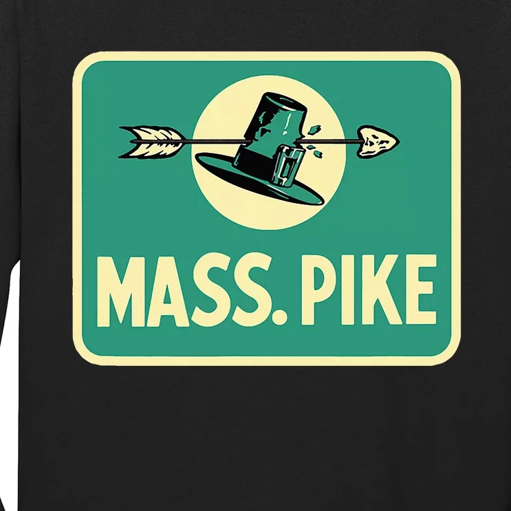 Mass Pike Road Sign Massachusetts Turnpike Route 90 Long Sleeve Shirt