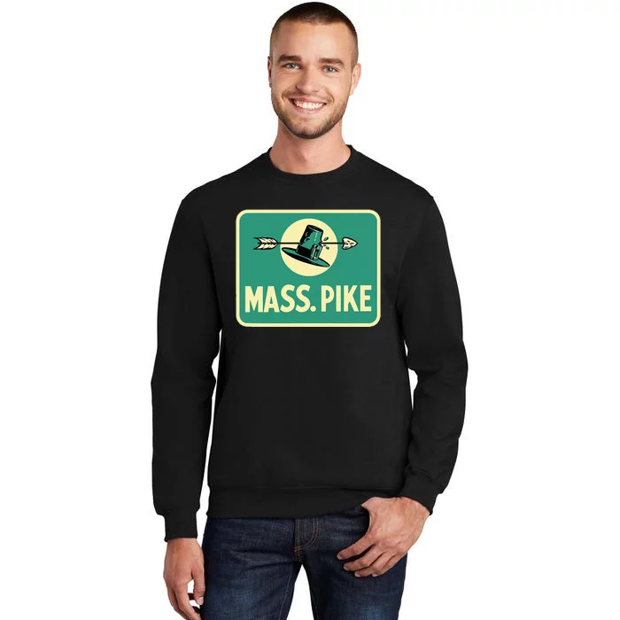 Mass Pike Road Sign Massachusetts Turnpike Route 90 Sweatshirt