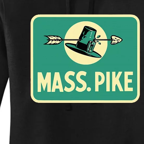 Mass Pike Road Sign Massachusetts Turnpike Route 90 Women's Pullover Hoodie