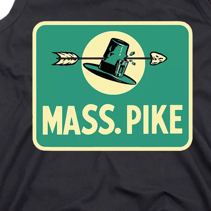 Mass Pike Road Sign Massachusetts Turnpike Route 90 Tank Top