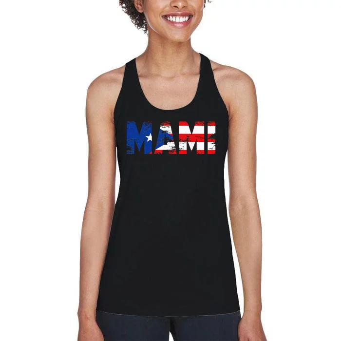 Mami Puerto Rico Flag Pride Mothers Day Puerto Rican Wo Women's Racerback Tank