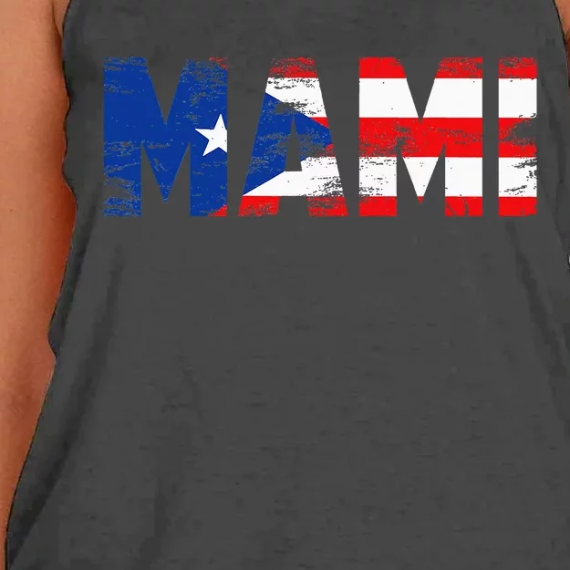 Mami Puerto Rico Flag Pride Mothers Day Puerto Rican Wo Women's Knotted Racerback Tank