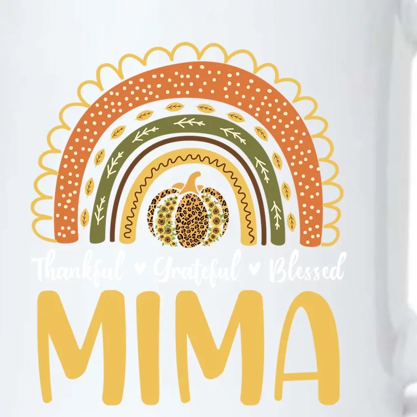 Mima Pumpkin Rainbow Sunflower Thankful Grateful Blessed Gift Black Color Changing Mug