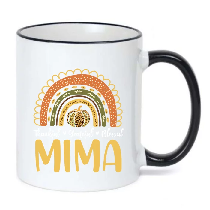 Mima Pumpkin Rainbow Sunflower Thankful Grateful Blessed Gift Black Color Changing Mug