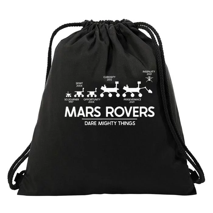 Mars Perseverance Rover Dare Mighty Things Landing Timeline Drawstring Bag