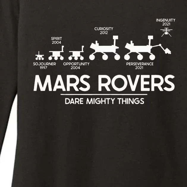 Mars Perseverance Rover Dare Mighty Things Landing Timeline Womens CVC Long Sleeve Shirt