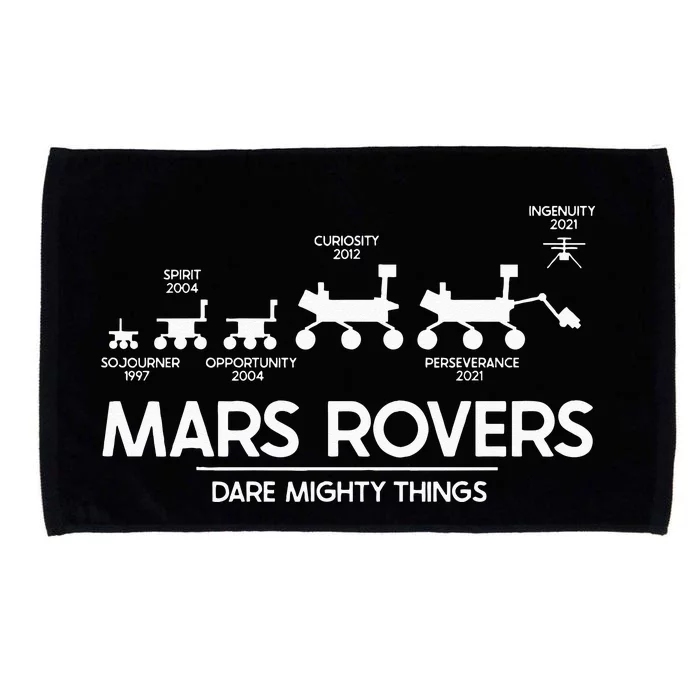 Mars Perseverance Rover Dare Mighty Things Landing Timeline Microfiber Hand Towel