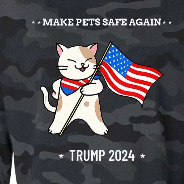 Make Pets Safe Again Patriotic Cat Cropped Pullover Crew