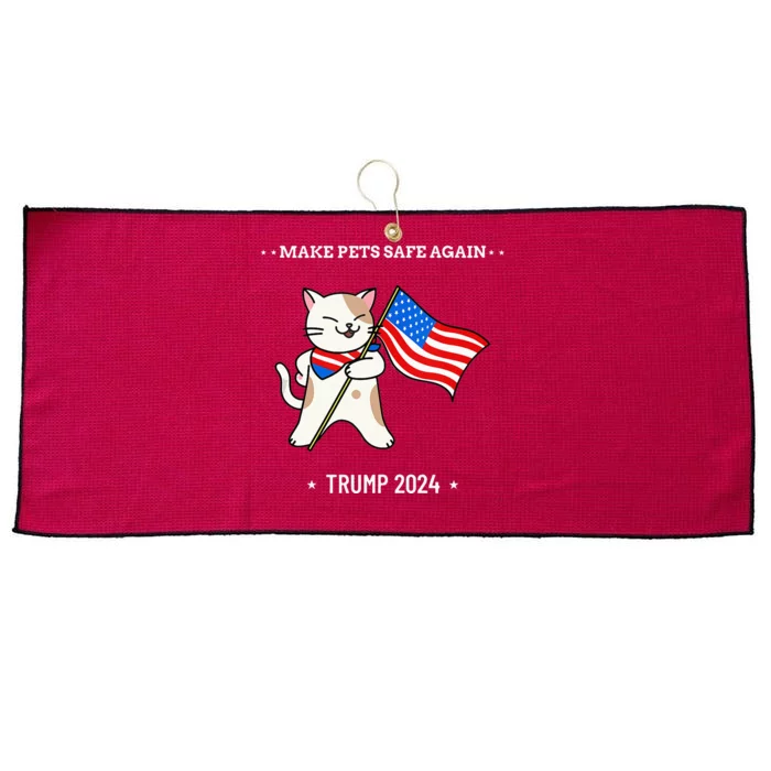 Make Pets Safe Again Patriotic Cat Large Microfiber Waffle Golf Towel