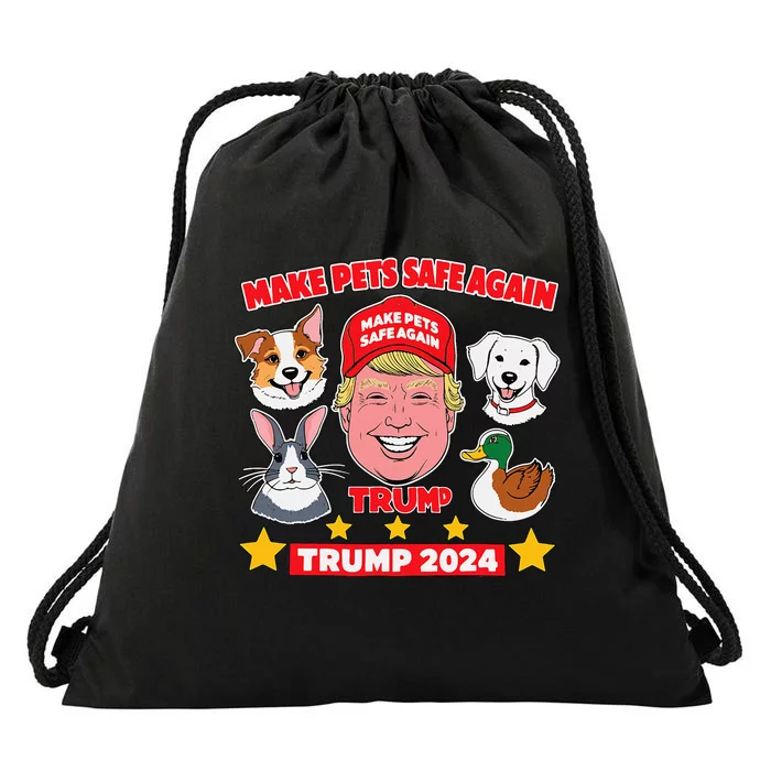 Make Pets Safe Again Trump 2024 Save Our Pets Drawstring Bag