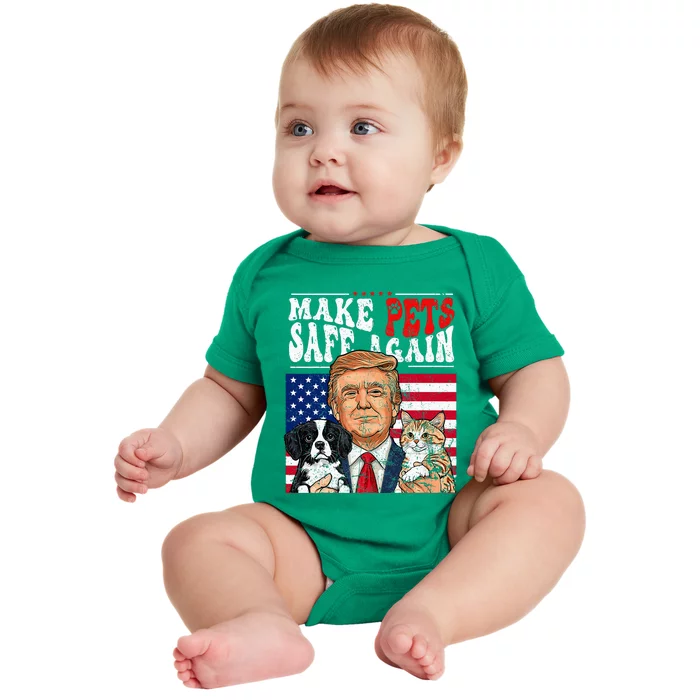 Make Pets Safe Again Trump 2024 Save Our Pets Baby Bodysuit